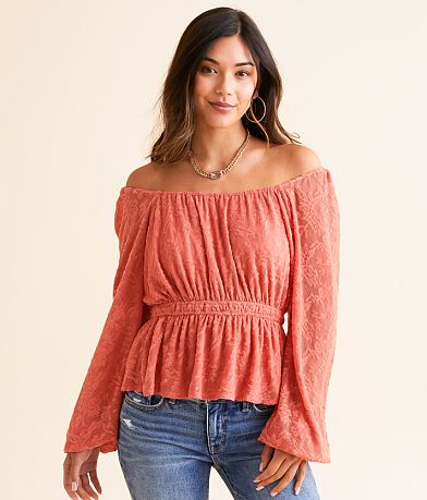 Daytrip Textured Peplum Top front view