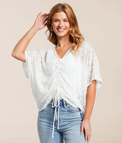 Daytrip Floral Jacquard Top front view