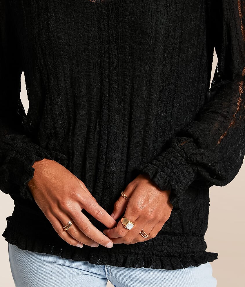 Lace Double V-Neck Top