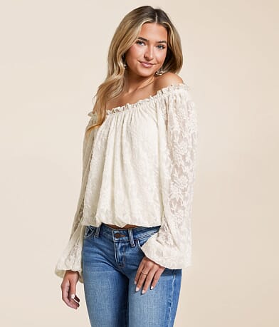 Daytrip Lace Off The Shoulder Top front view