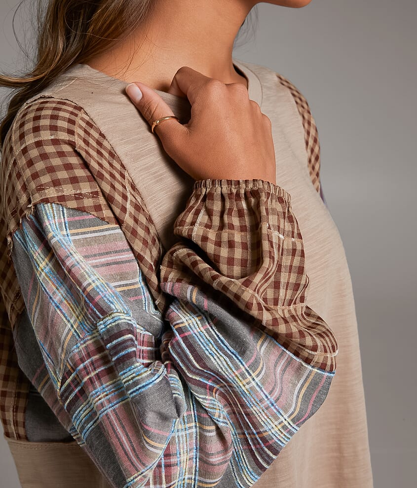 Pieced Plaid Top