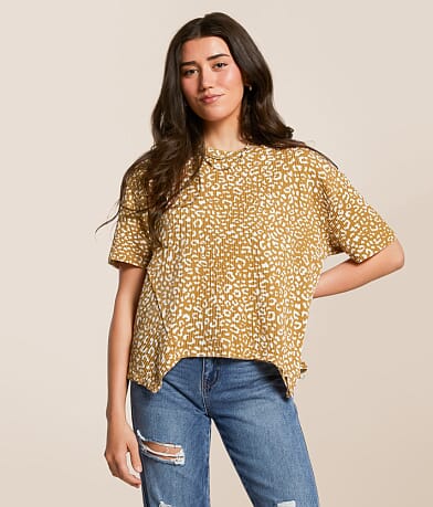 Daytrip Cheetah Urban Ribbed Top front view