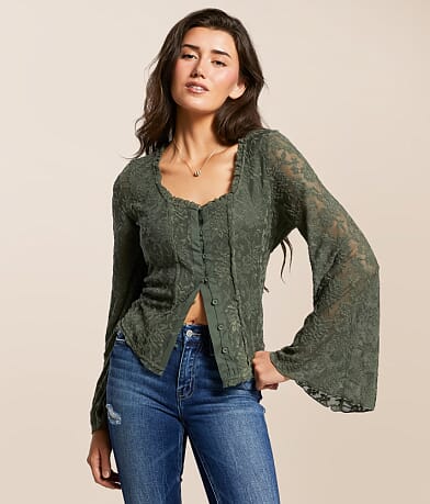 Willow & Root Lace Top front view