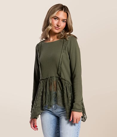 Daytrip Peplum Lace Top front view