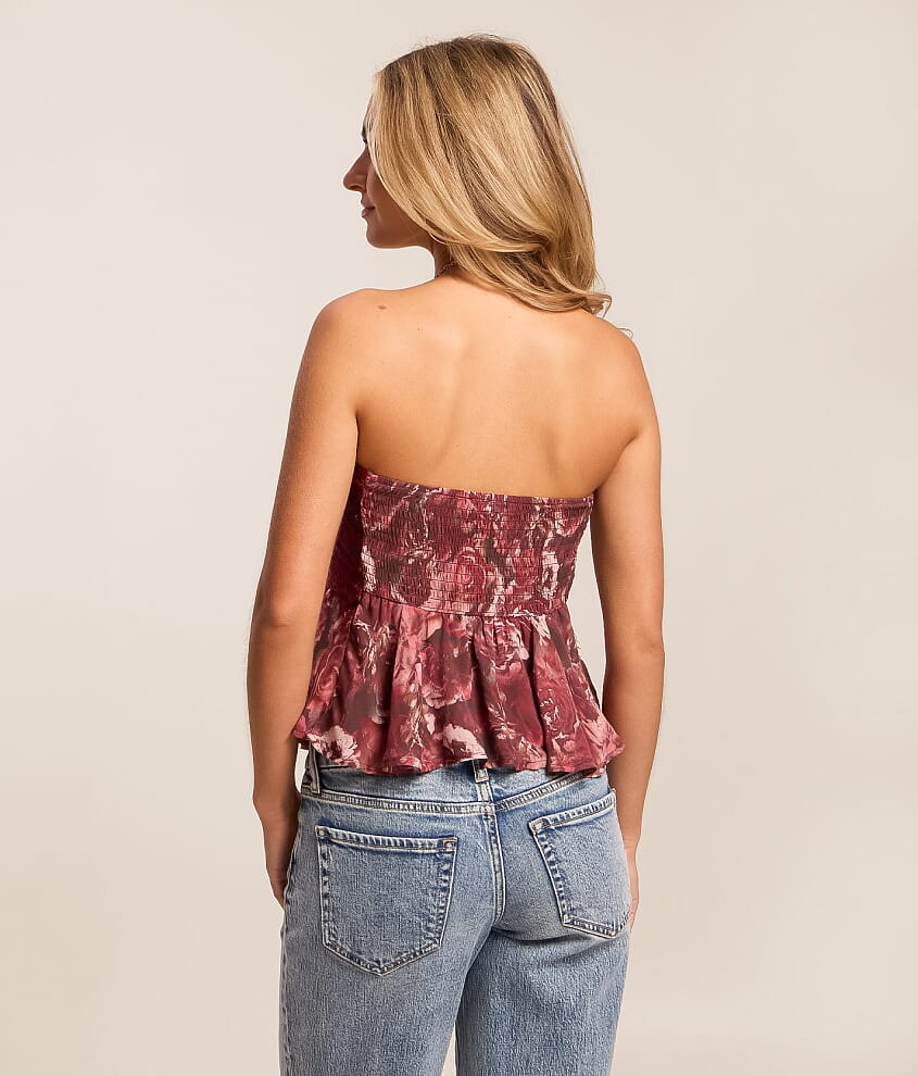 Eyelash Lace Overlay Tube Top - thumbnail 2
