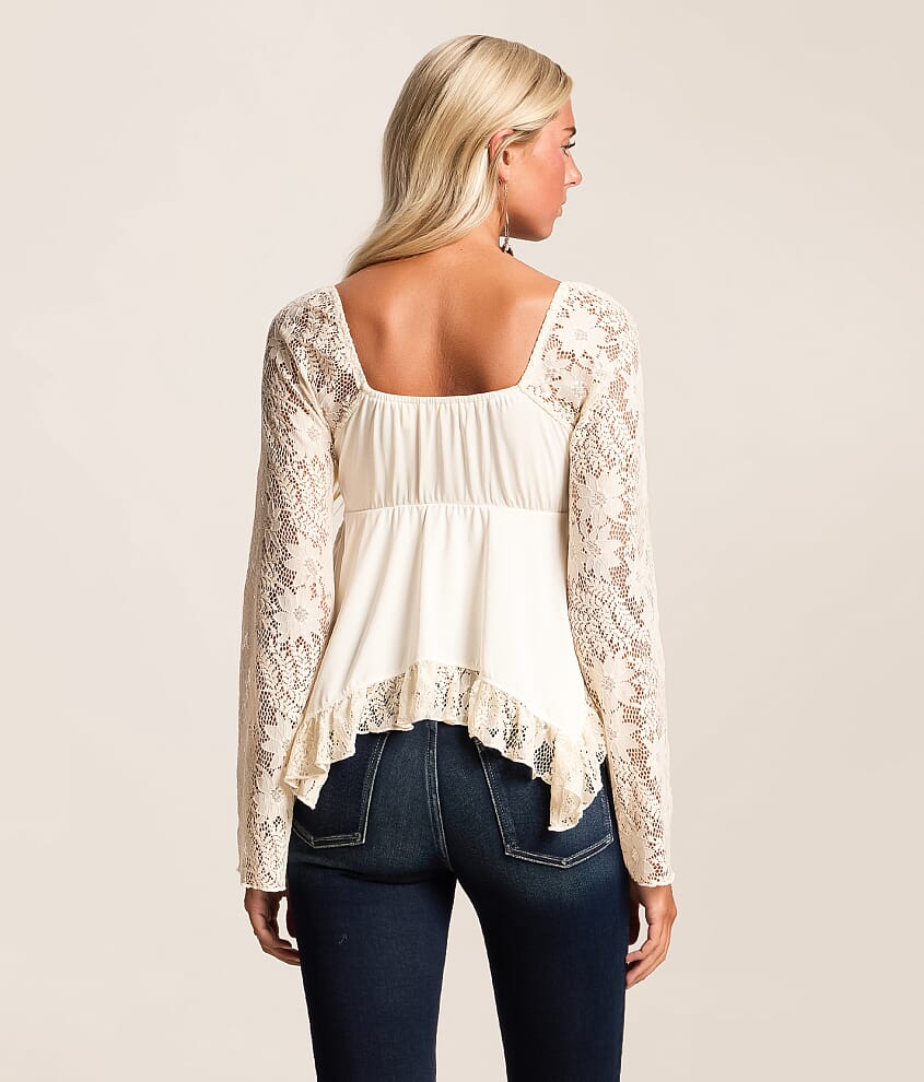 Ruffle Lace Peplum Top