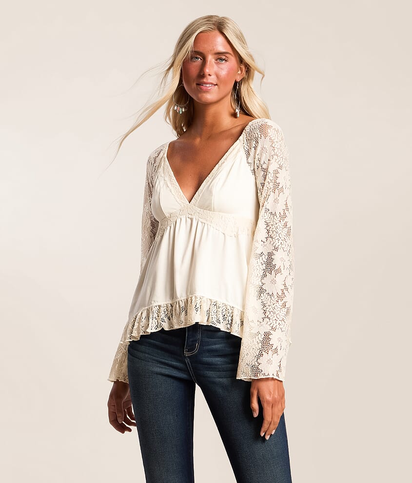 Ruffle Lace Peplum Top - thumbnail 2