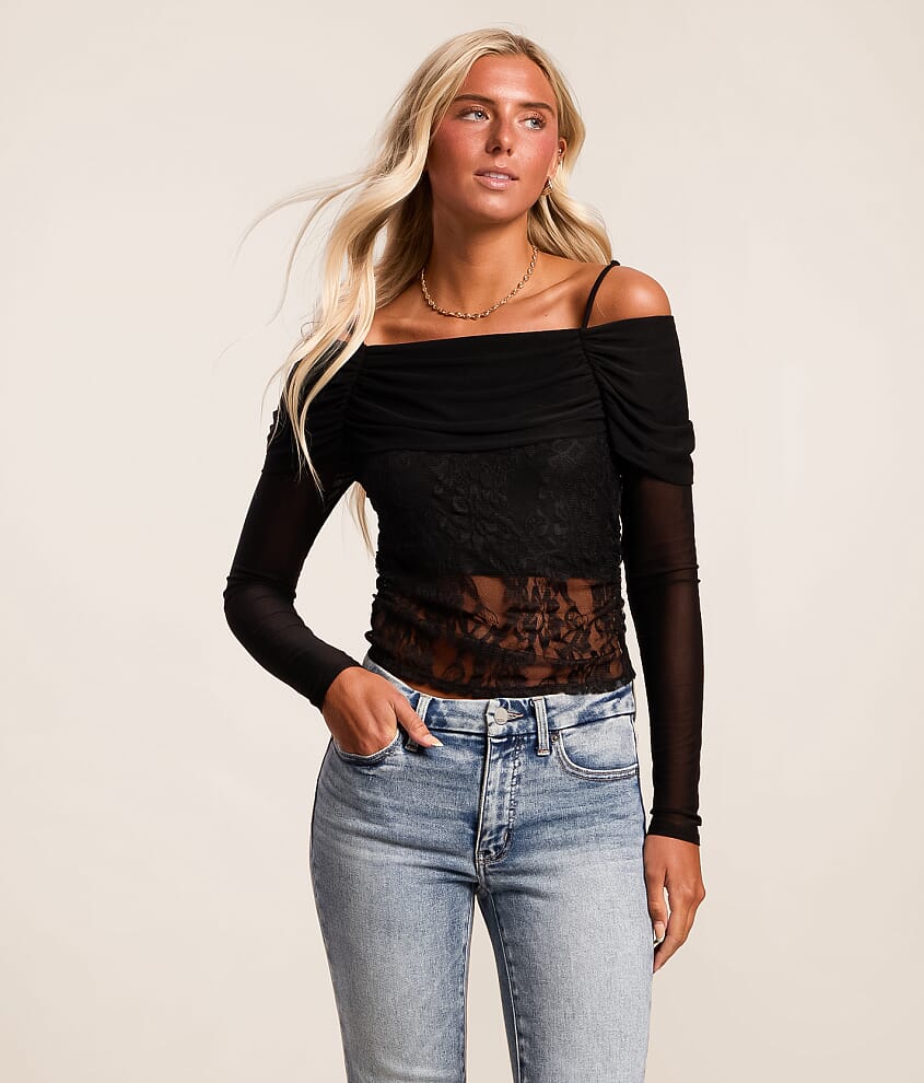 Cold Shoulder Lace Top