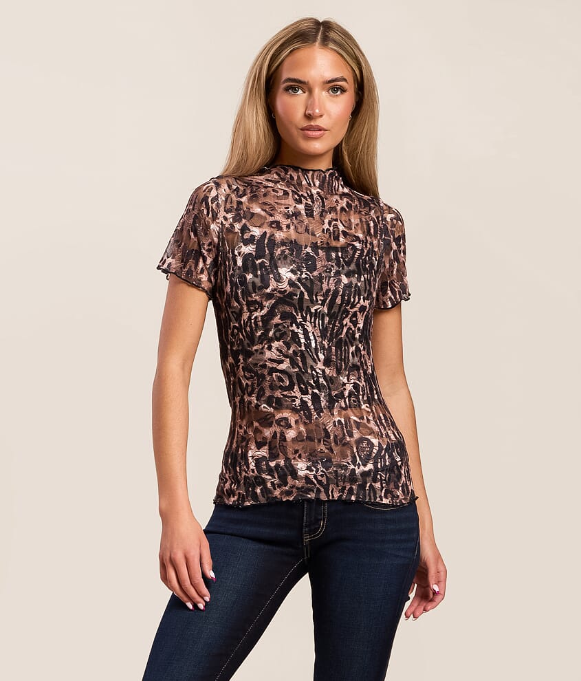 Cheetah Floral Lace Top