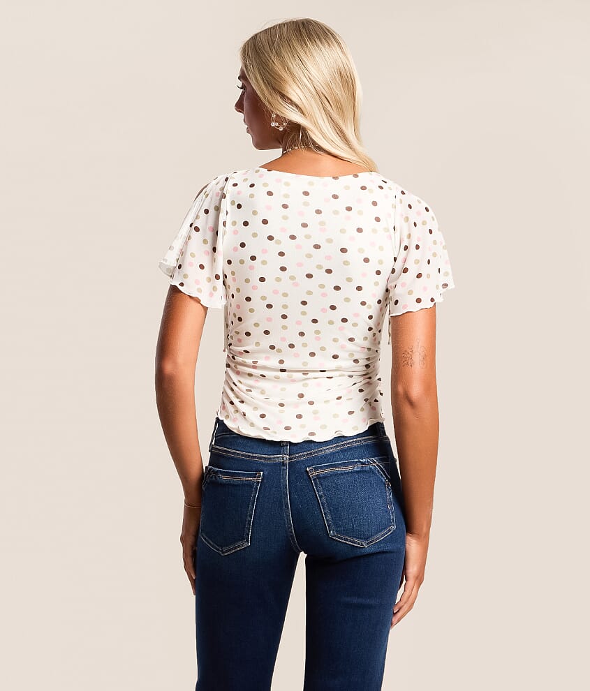 Polka Dot Mesh Top