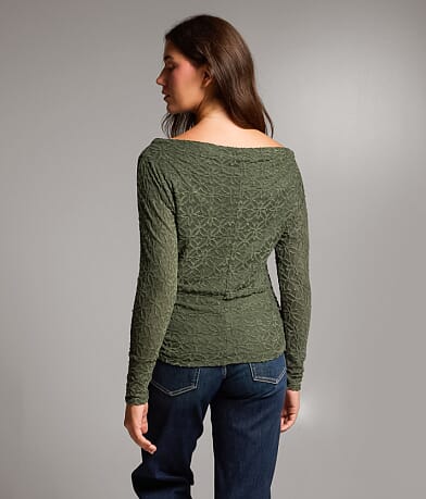 Textured Floral Knit Top thumbnail 3