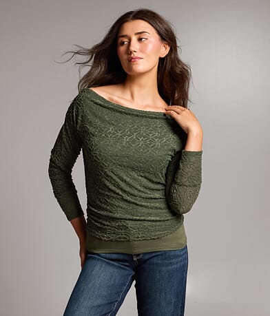 Textured Floral Knit Top
