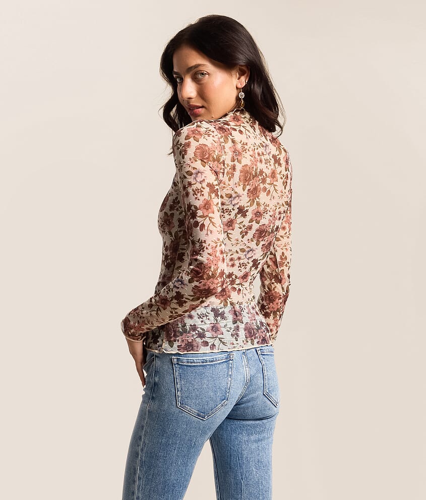 Floral Mesh Top
