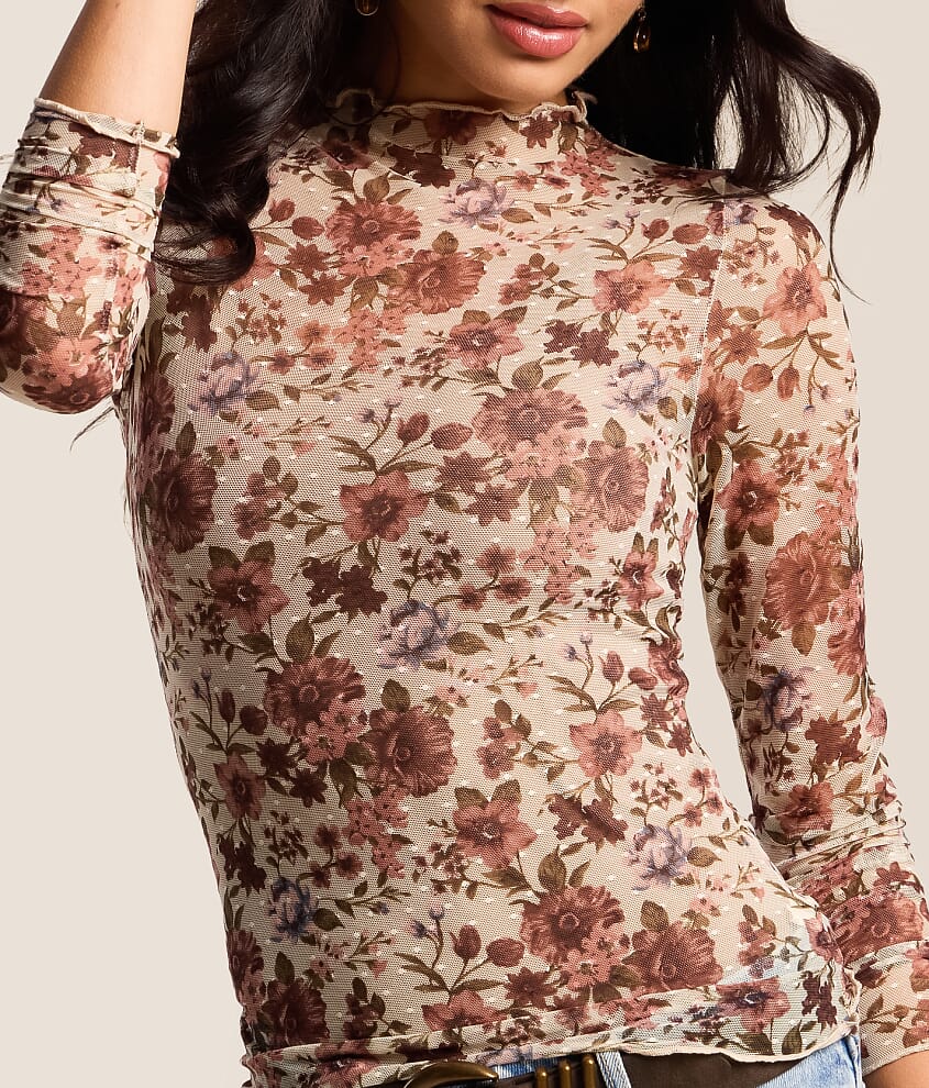 Floral Mesh Top