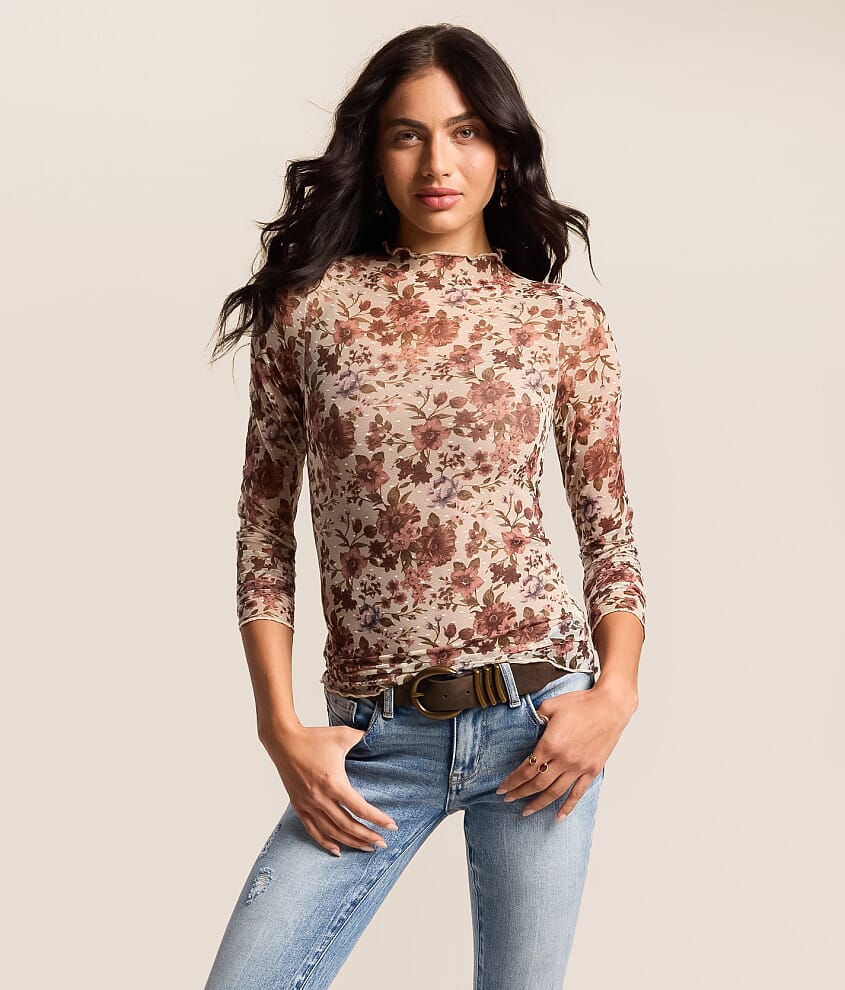 Floral Mesh Top