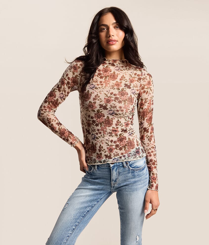 Floral Mesh Top