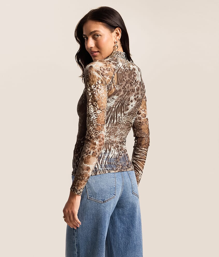 Rhinestone Mesh Top