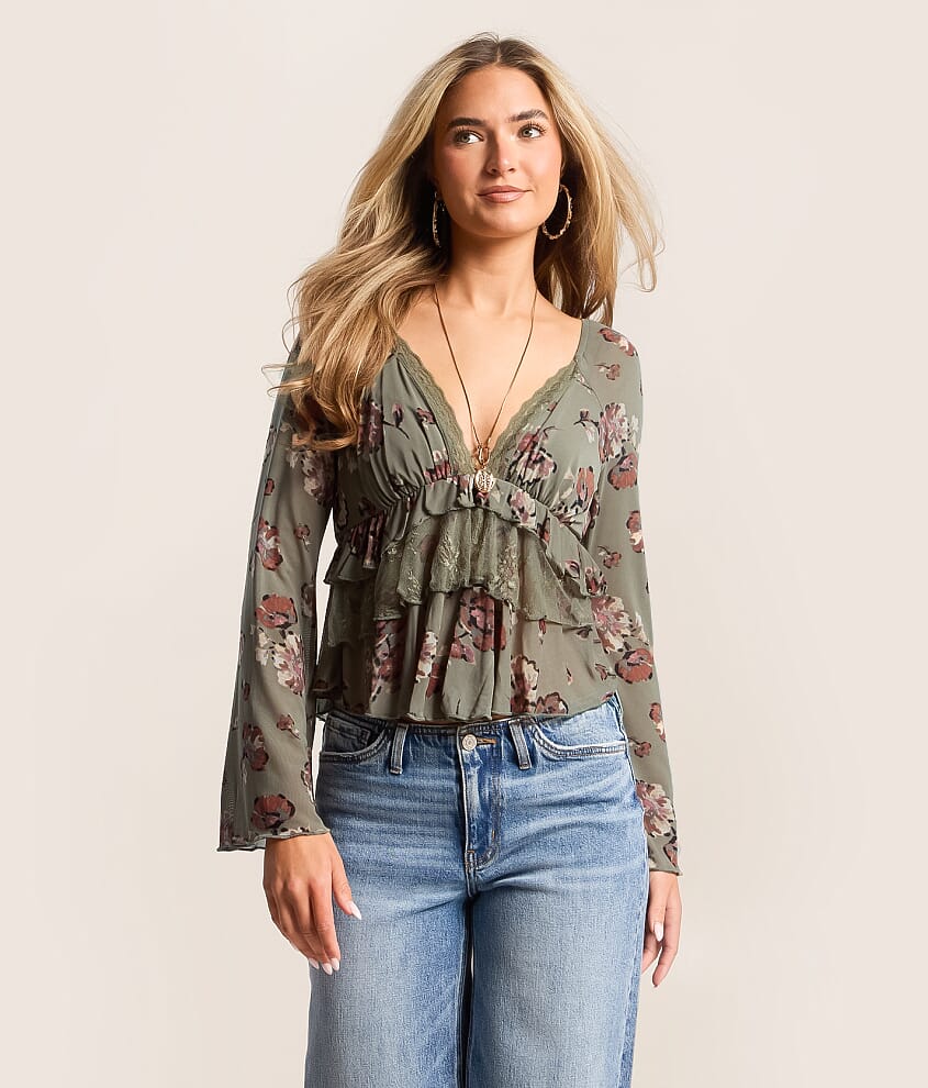 Floral Tiered Ruffle Top