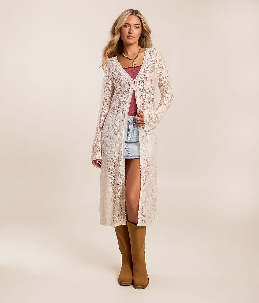 Floral Lace Duster Cardigan