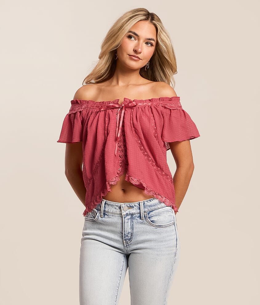 Textured Chiffon Ribbon Top - thumbnail 2