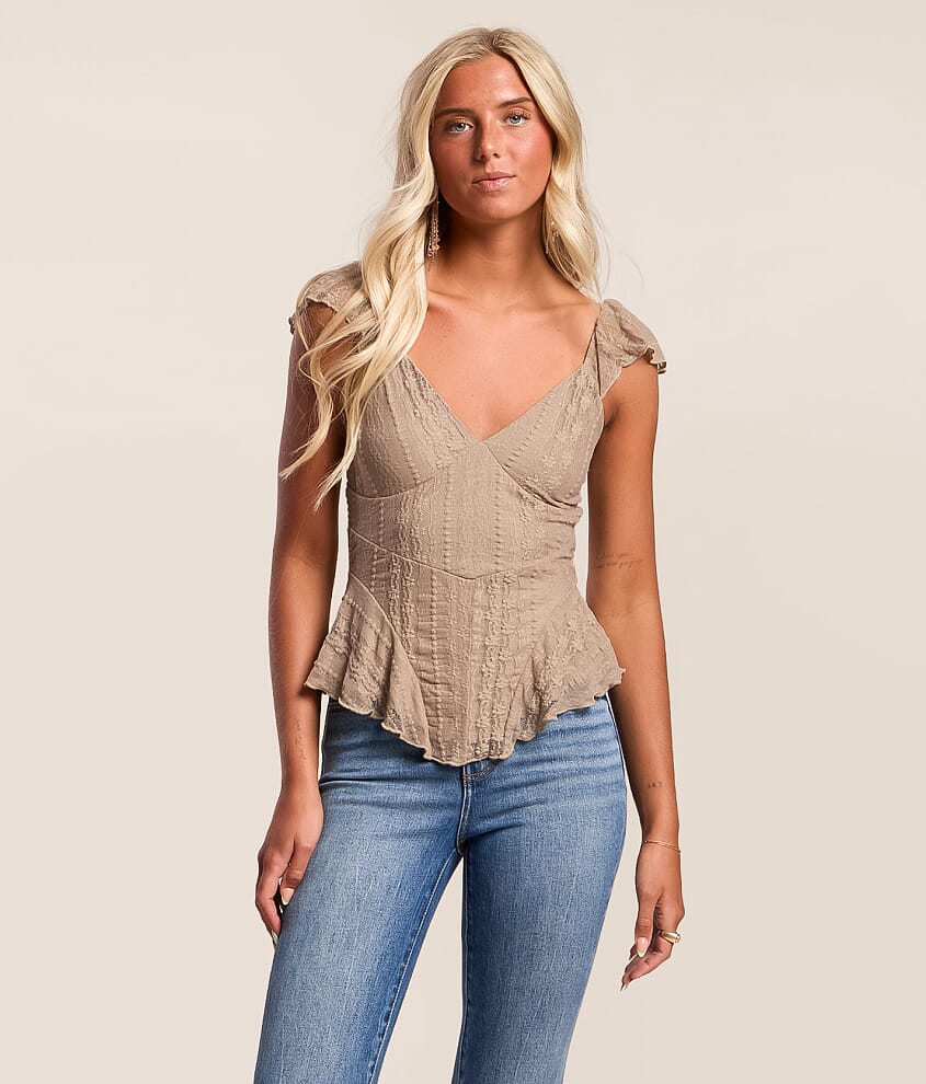 Willow & Root Pieced Lace Top - Women's Tank Tops in Brown | Buckle