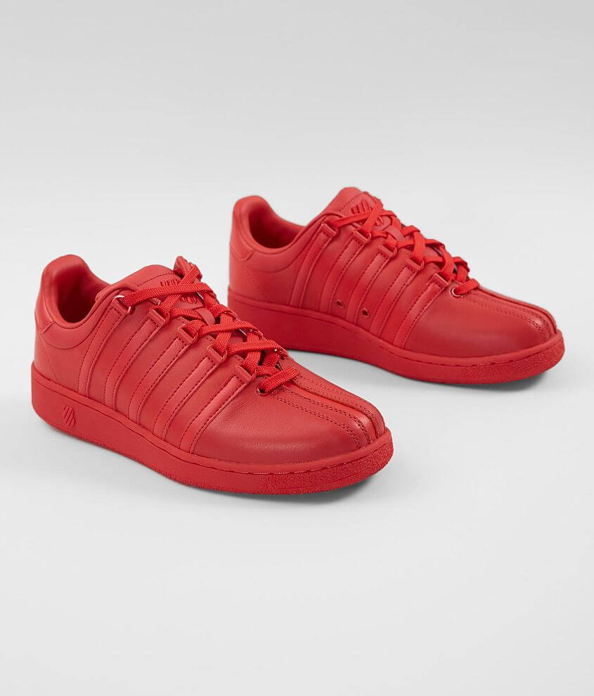 K Swiss Classic Leather Shoe Men s Shoes in Red on Red Buckle