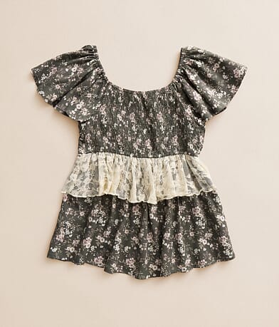 Girls - Ruffle Lace Floral Top thumbnail 2