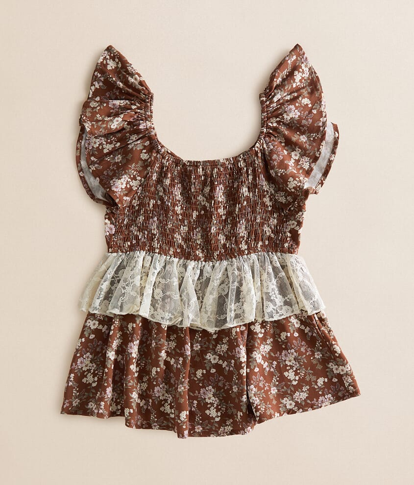 Girls - Floral Lace Top