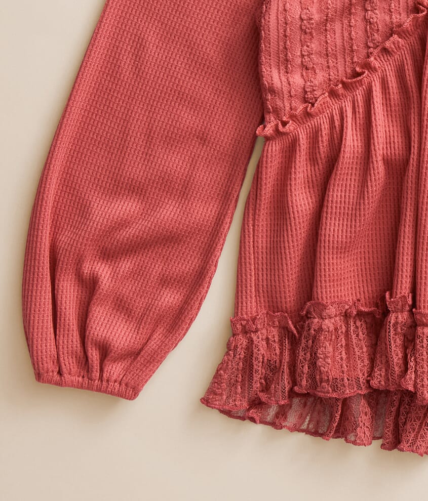 Girls - Ruffle Lace Thermal Top