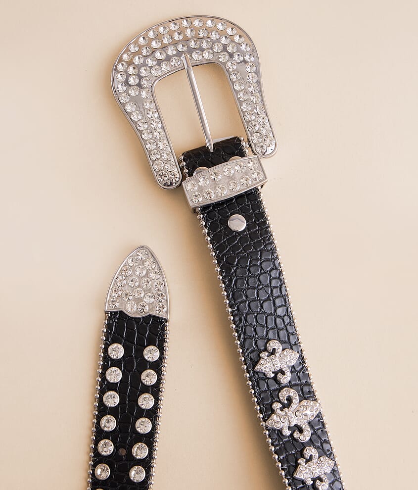 Studded Glitz Leather Belt - thumbnail 2