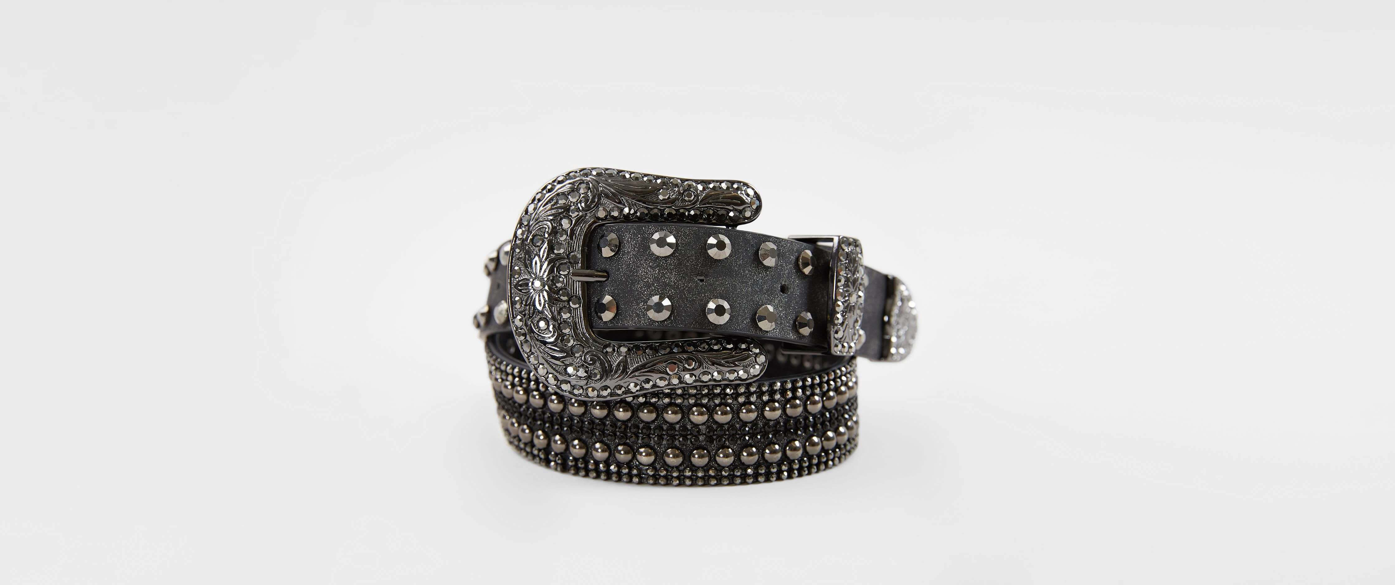 BKE Embellished Leather Glitz Belt - Women display picture 1
