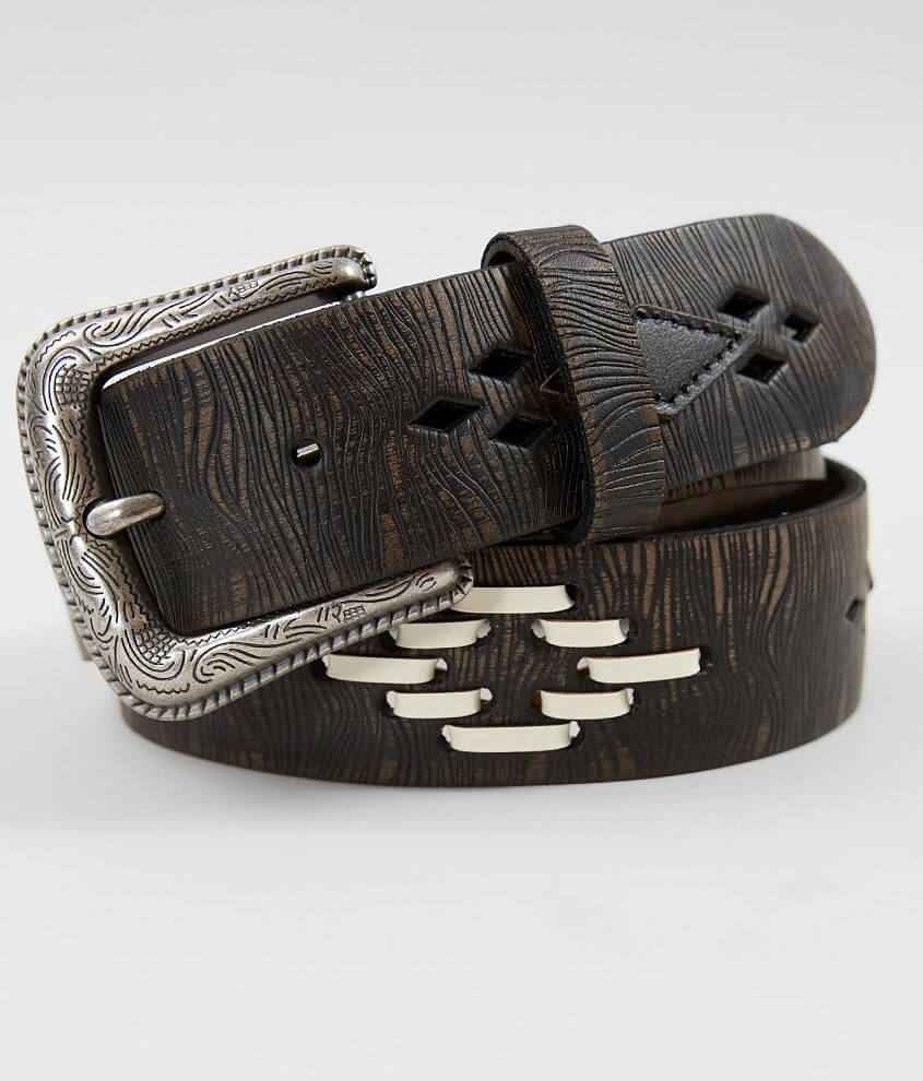 BKE Embroidered Leather Belt front view