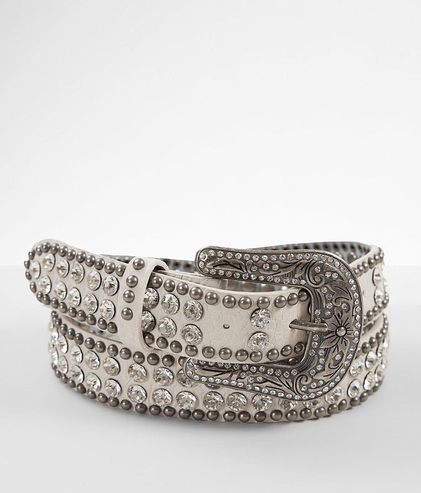 BKE Skinny Leather Glitz Belt front view