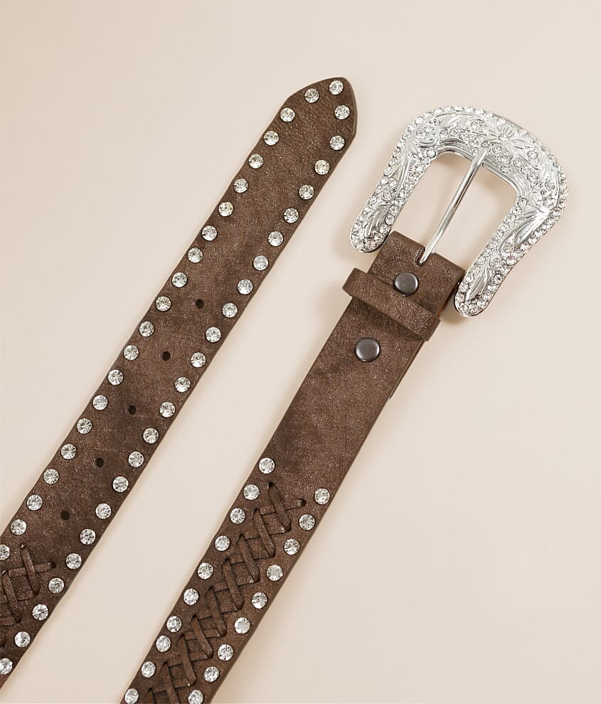 Glitz Whipstitch Leather Belt