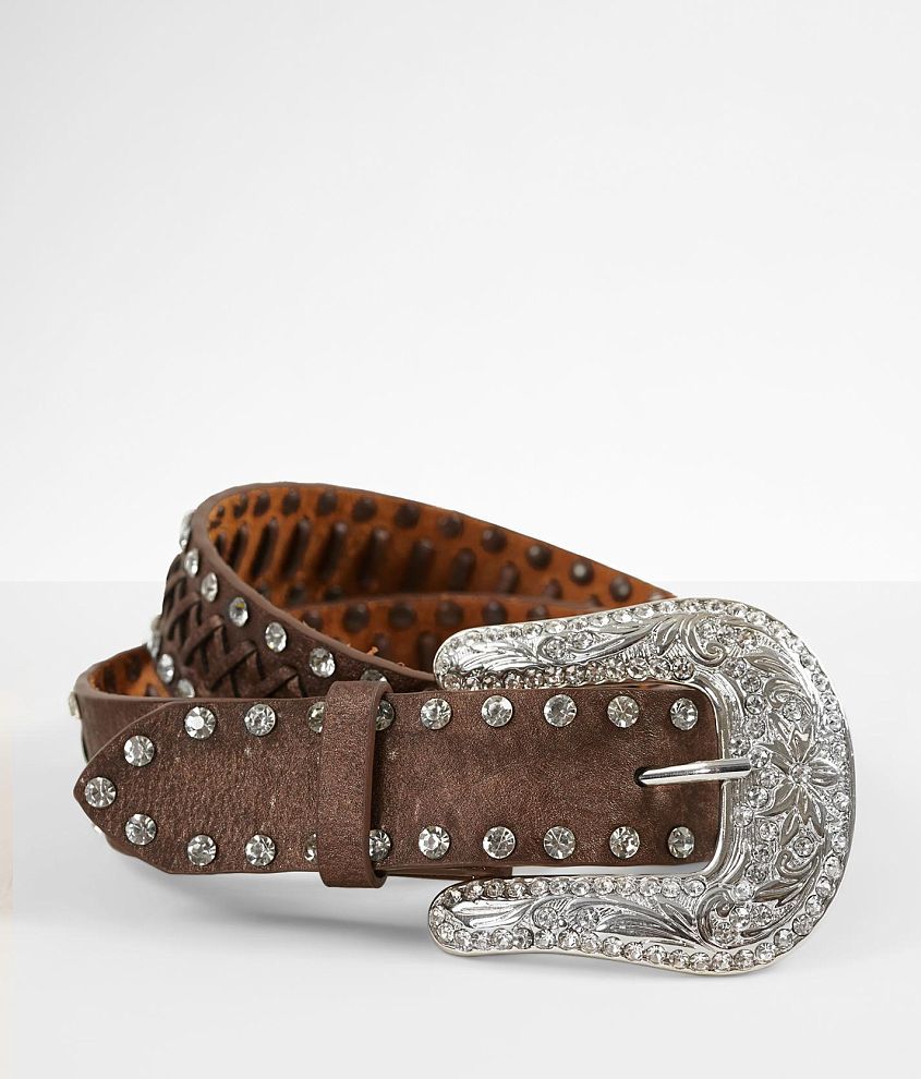 BKE Glitz Whipstitch Leather Belt front view