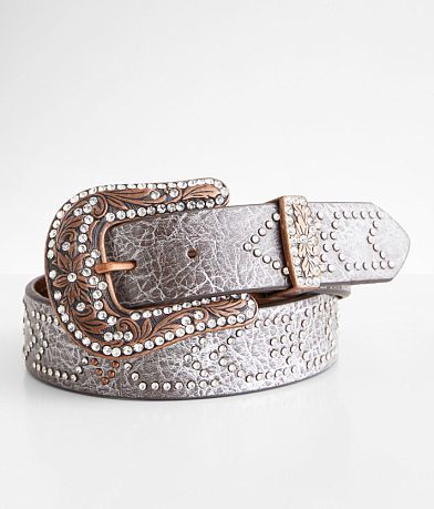 BKE Chevron Glitz Leather Belt front view