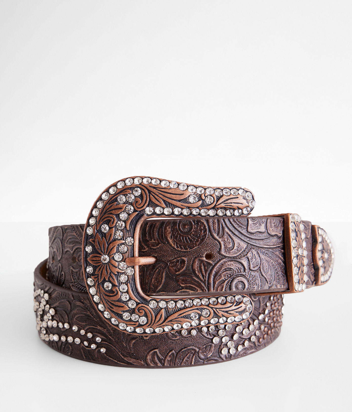 BKE Embroidered Western Belt - Women's Belts in Cream Brown