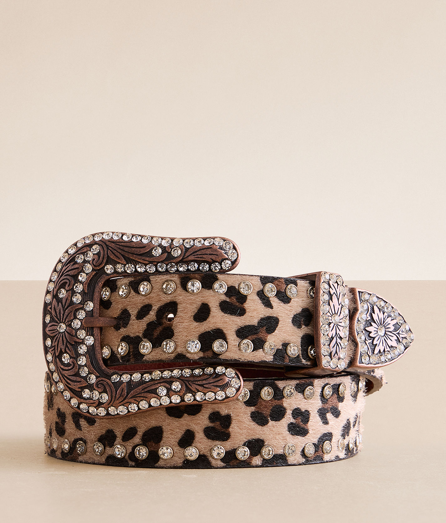Rhinestone Leopard Print PU Leather Belt with Metal Buckle for Women Leopard Print Rhinestone Y2K Belt - Hip Hop Western Shiny  main image 3
