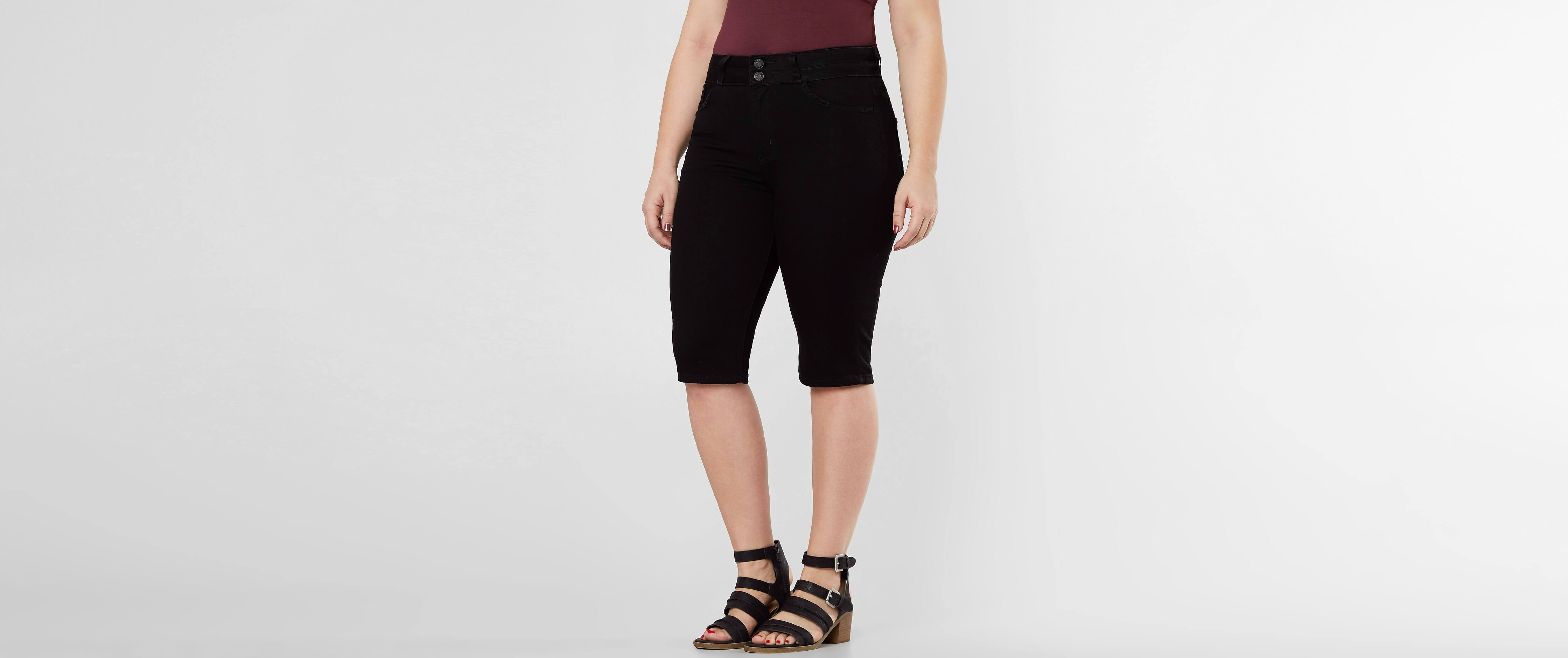 black high waisted bermuda shorts