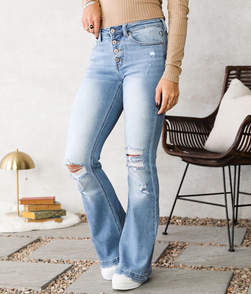 kancan petite high rise skinny bootcut jeans