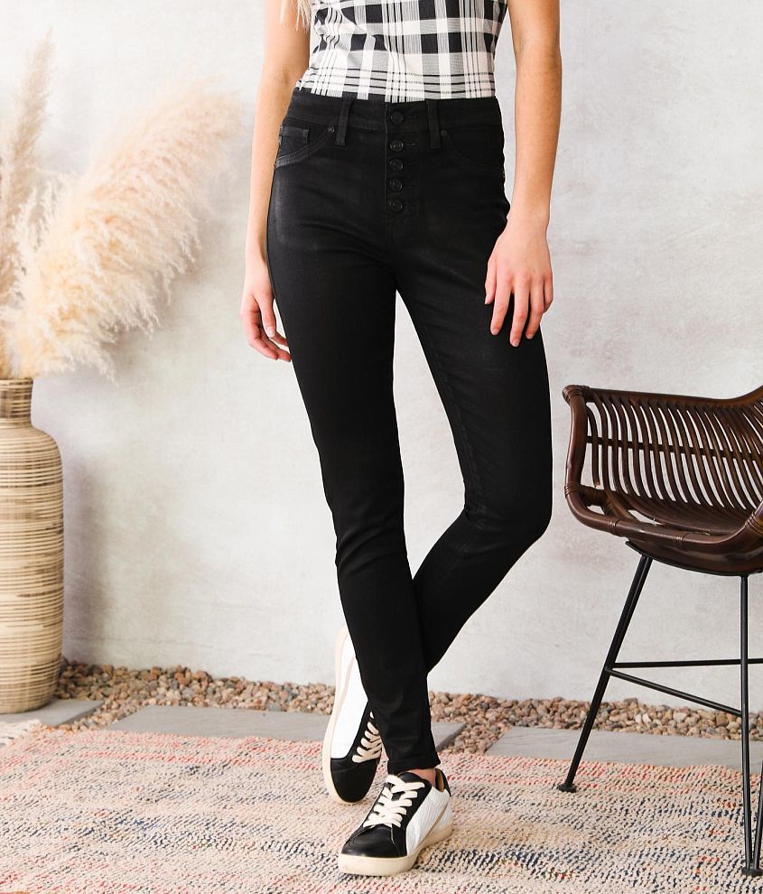 KanCan High Rise Super Skinny Coated Pant front view