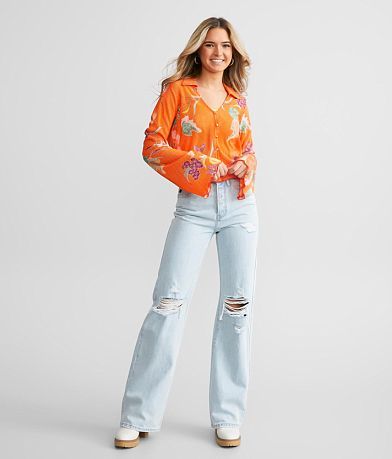 KanCan High Rise 90&apos;s Flare Jean misc detail 2 view