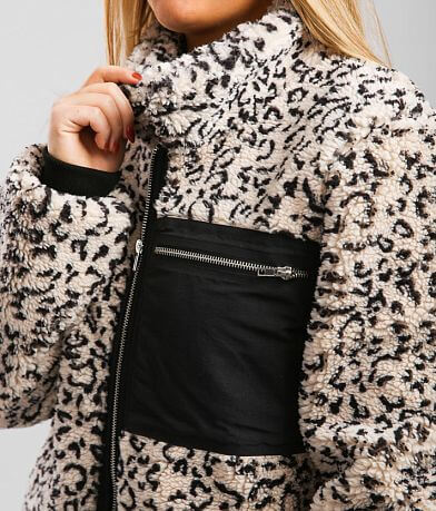 KanCan Signature Animal Print Sherpa Jacket MISC_DETAIL_1