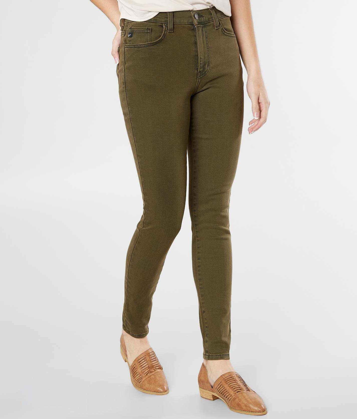 high rise olive jeans