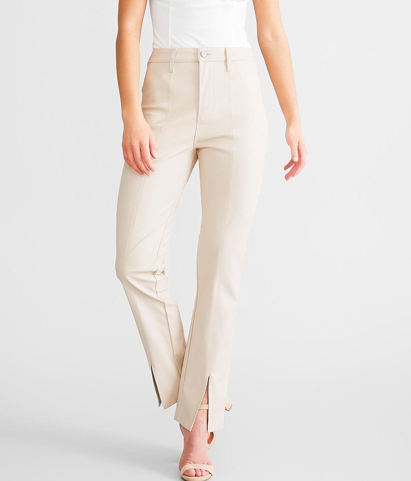 KanCan Faux Leather Straight Pant front view