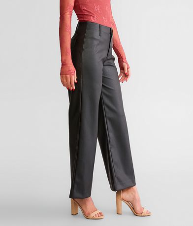 KanCan High Rise Cropped Wide Leg Pleather Pant FULL_LEFT_SIDE
