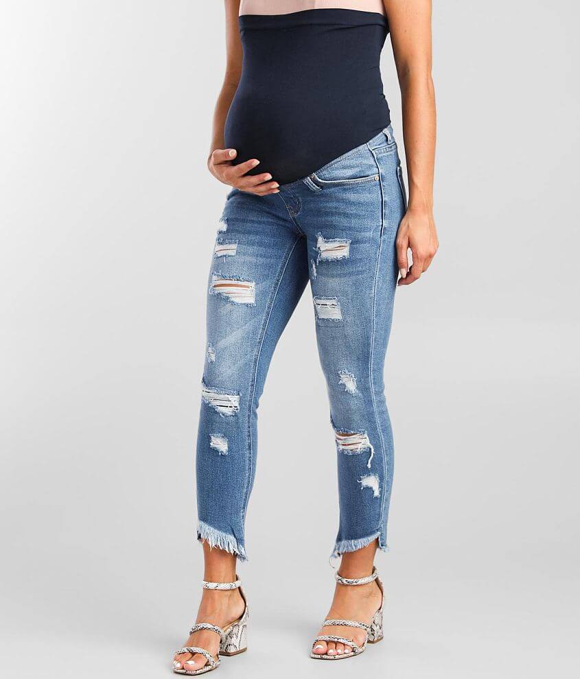 KanCan Maternity Ankle Skinny Stretch Jean front view