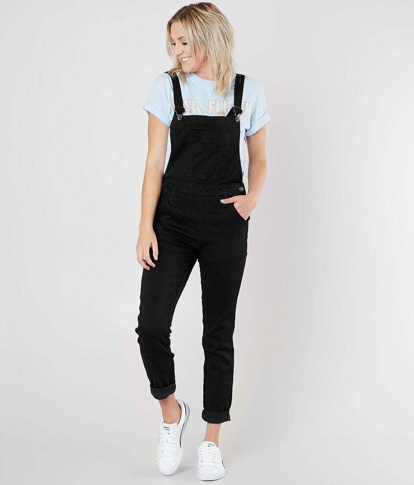 KanCan Mid-Rise Stretch Cuffed Overalls front view