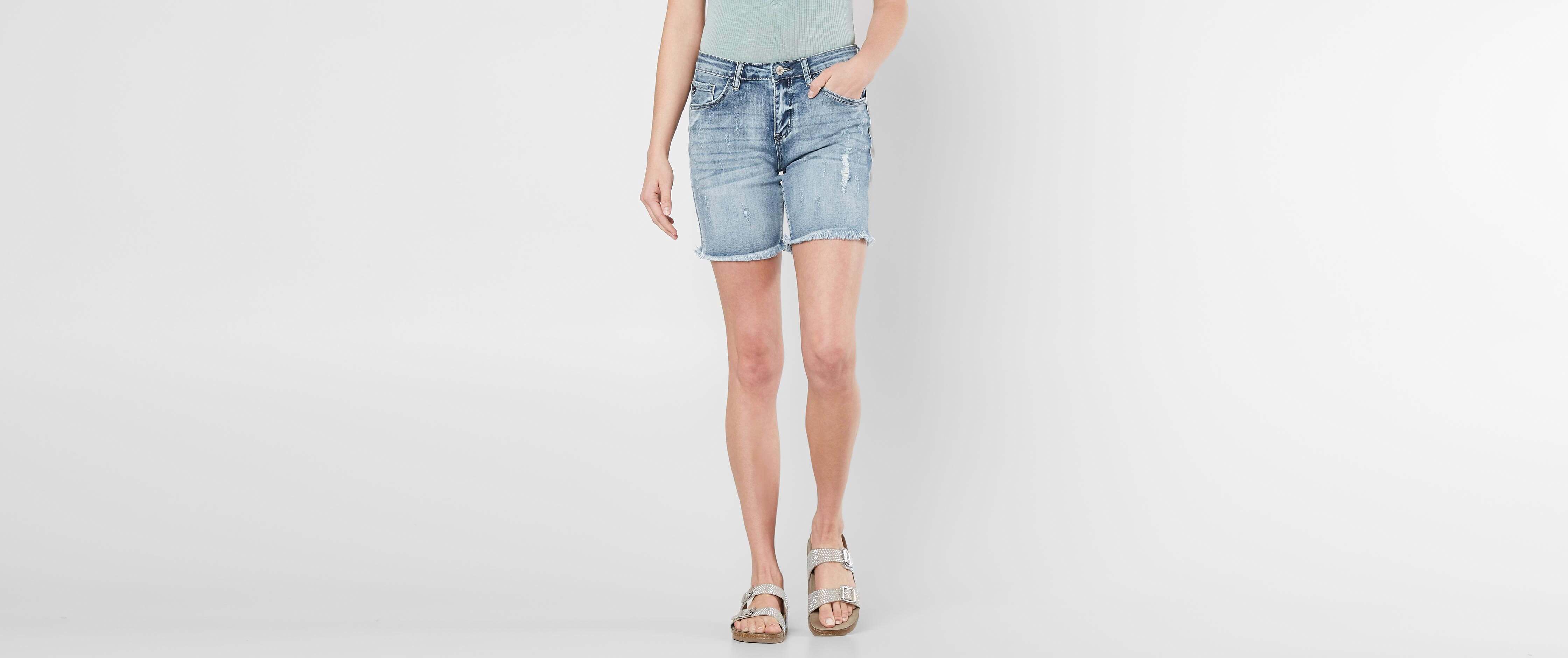 KanCan MidRise Stretch Short Women's Shorts in MD ST Buckle