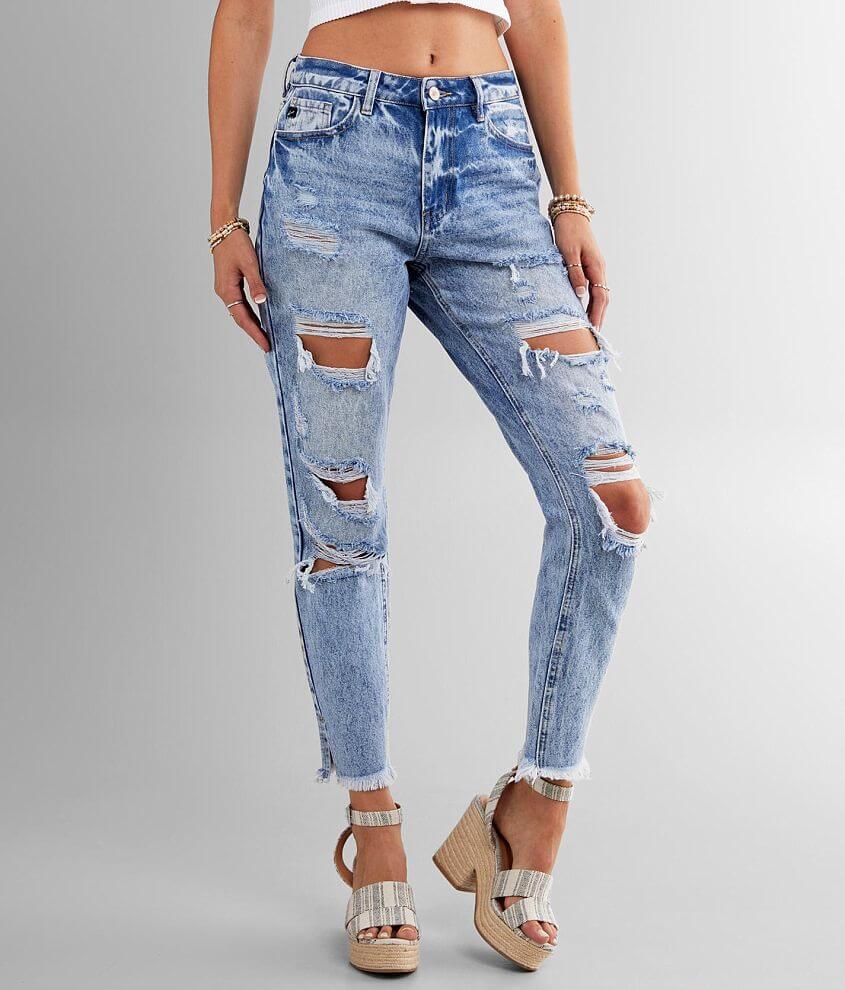 KanCan High Rise Relaxed Taper Jean front view